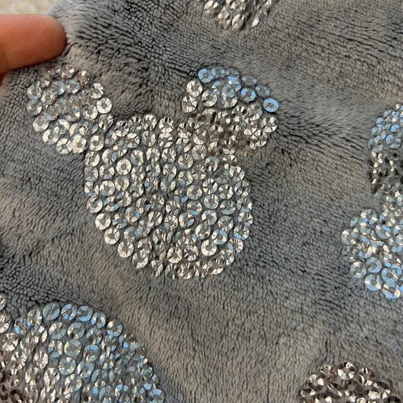 Disney Silver Sequin Mickey Jogger Sleep Pants Medium - Picture 6 of 12